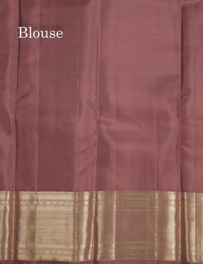 Beautiful Chocolate Pure Kanjivaram Silk Saree With Self Border