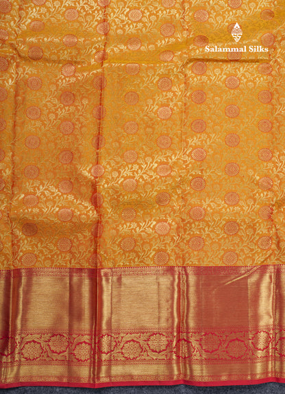 Yellow Meenakari Work Beautiful Bridal Pure Kanjivaram Silk Saree With Maroon Border