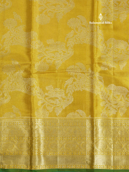 Beautiful Gold Tissue Pure Kanjivaram Silk Saree (2G) Zari With Self Border