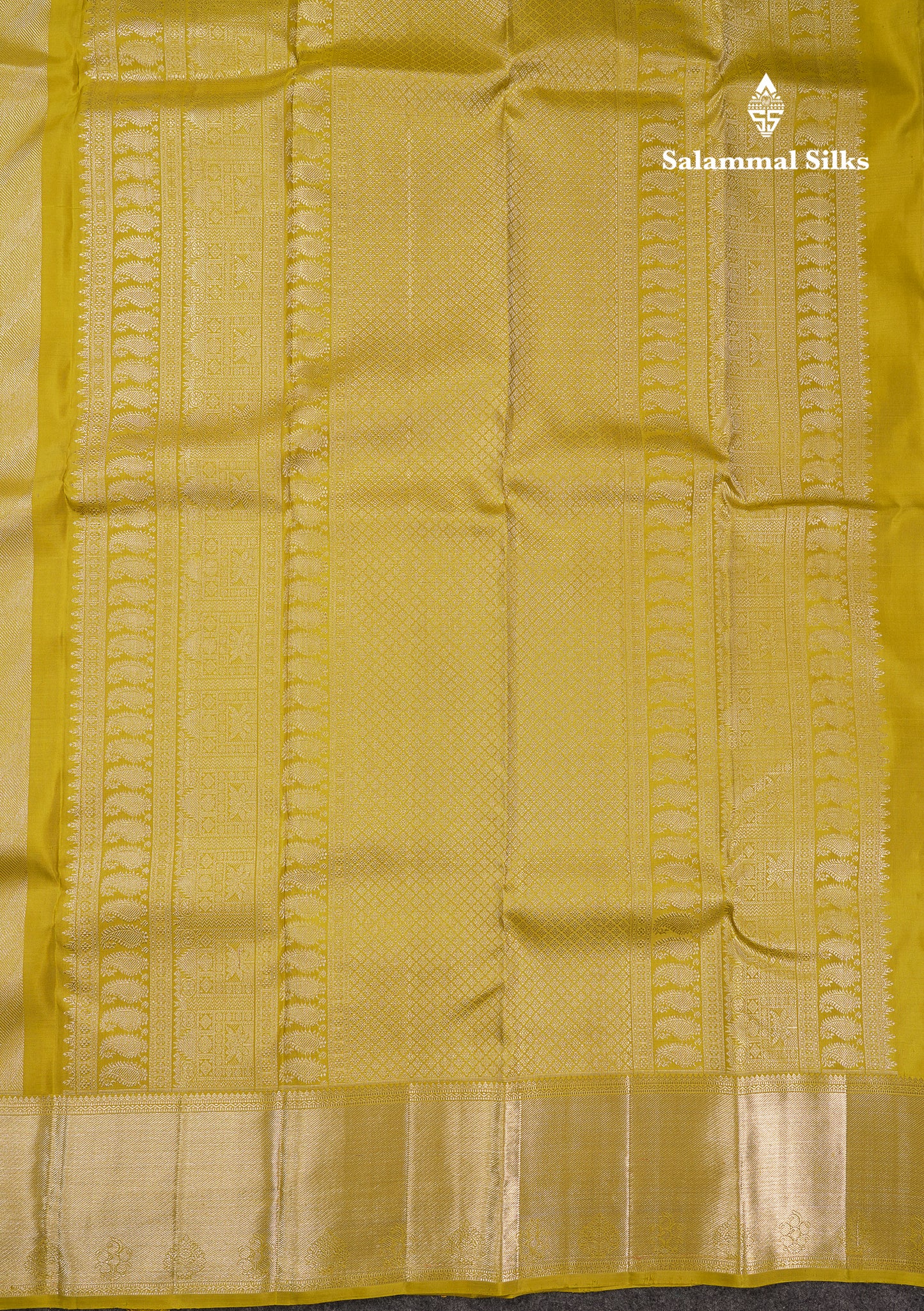 Beautiful Manthulir Yellow Bridal Pure Kanjivaram Silk Saree With Traditional Border