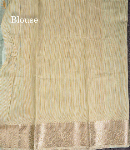 Cotton Mix Saree - Sea Blue Embroidery Work Along With Fancy Border