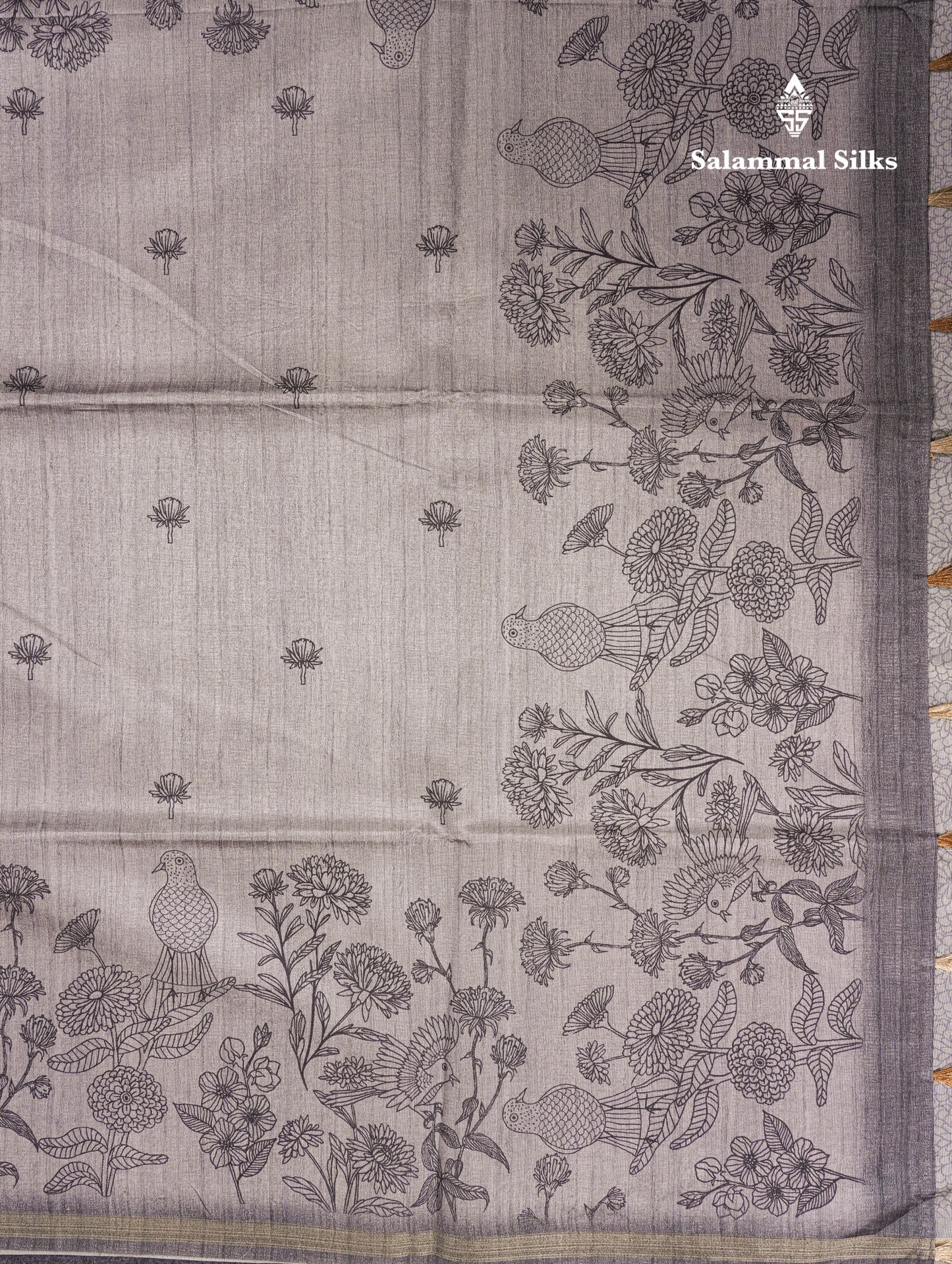 Light Purple Colour Semi Tussar Fancy Saree With Designer Blouse