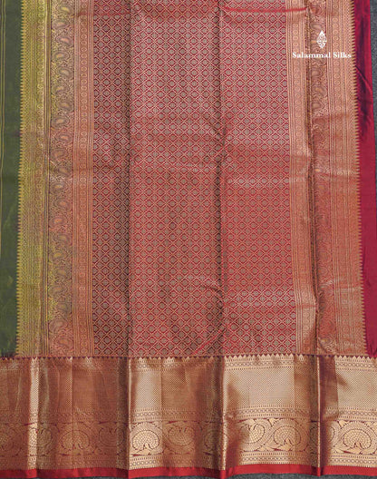 Semi Silk Saree - Grey Colour Body With Contrast Maroon Evening Morning Border