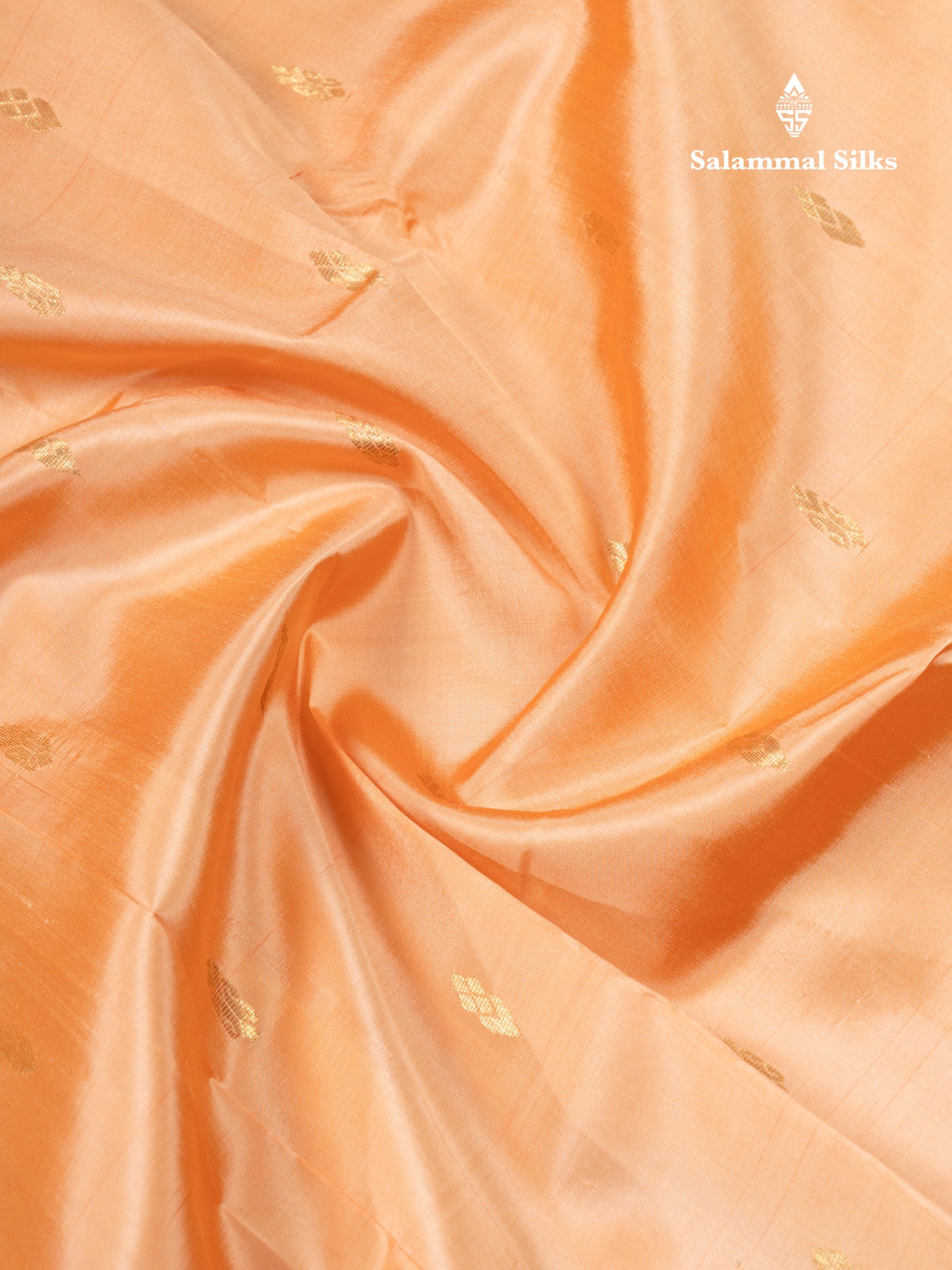 Light Peach Pure Kanjivaram Silk Saree With Contrast Light Rexona One Side Traditional Border