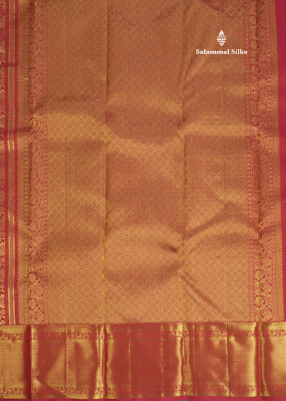 Beautiful Maroon Pure Kanjivaram Silk Saree (2G) Zari With Self Border