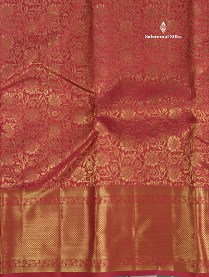 Beautiful Maroon Pure Kanjivaram Silk Saree (2G) Zari With Self Border