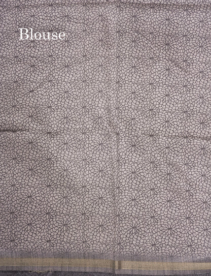 Light Purple Colour Semi Tussar Fancy Saree With Designer Blouse