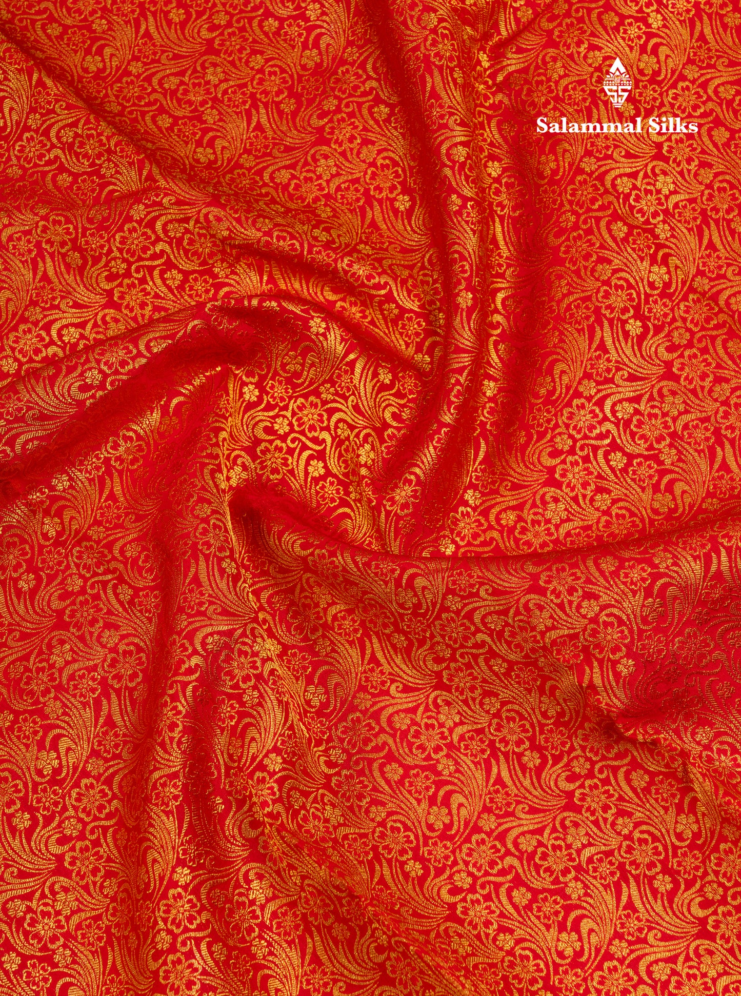 Chilly Red Bridal Pure Kanjivaram Silk Saree With Traditional Border