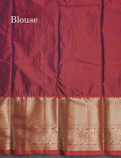 Semi Silk Saree - Grey Colour Body With Contrast Maroon Evening Morning Border