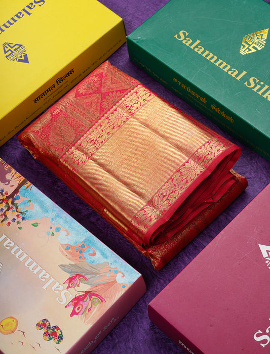 Beautiful Pink Menakari Work Bridal 2G Pure Kanjivaram Silk Saree With Traditional Evening Morning Border