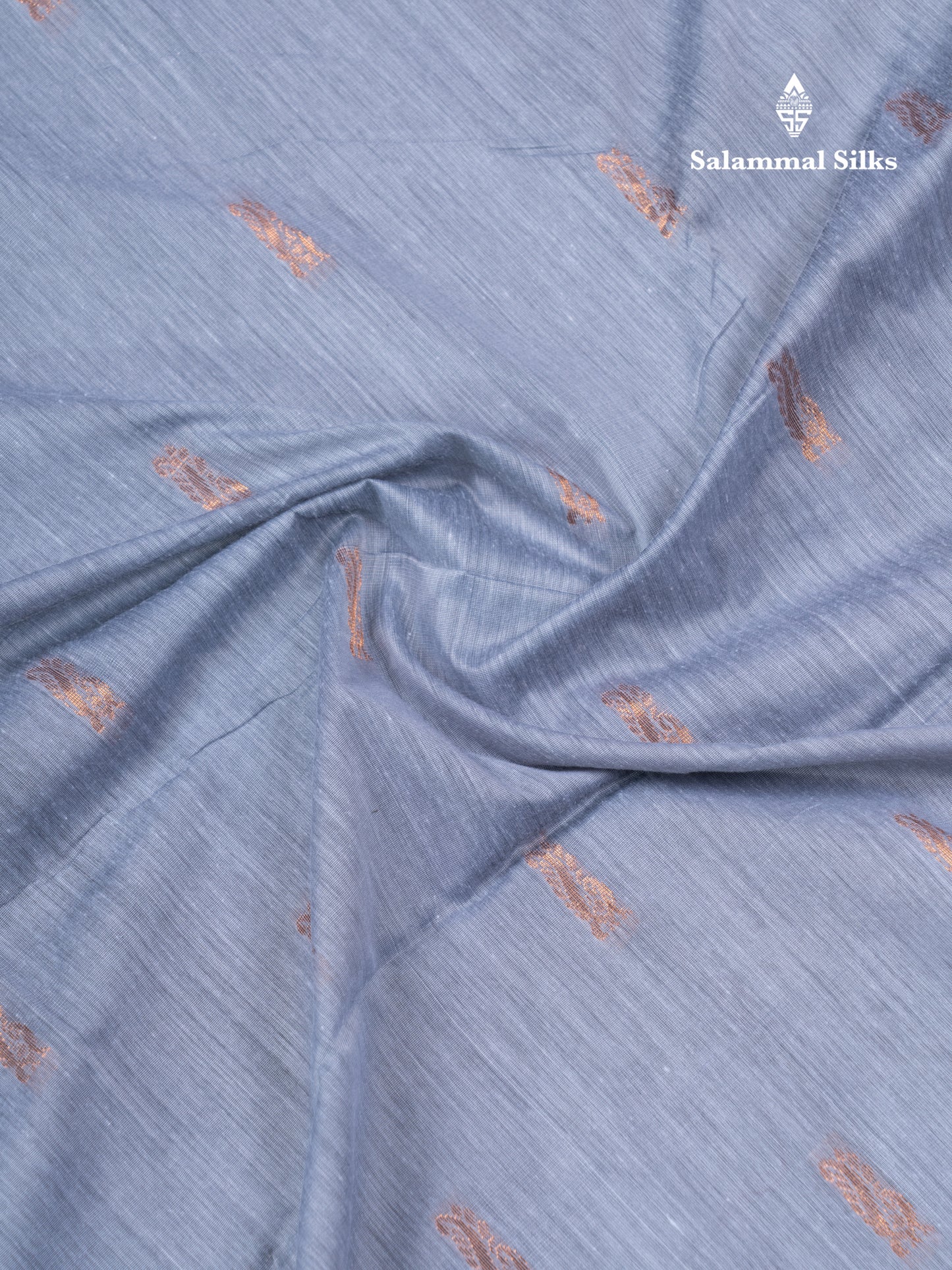 Blueish Grey Kalyani Cotton Saree With Contrast Dark Maroon Blouse