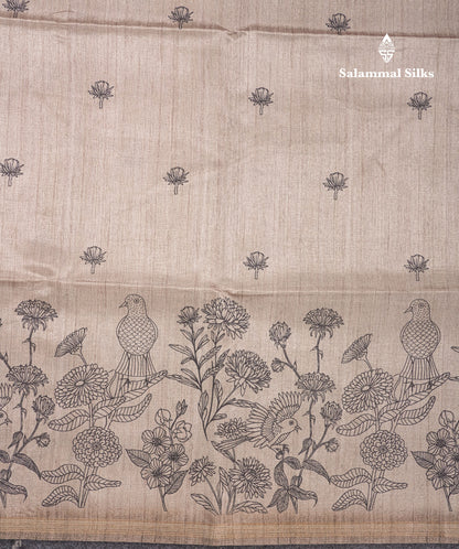 Light Purple Colour Semi Tussar Fancy Saree With Designer Blouse