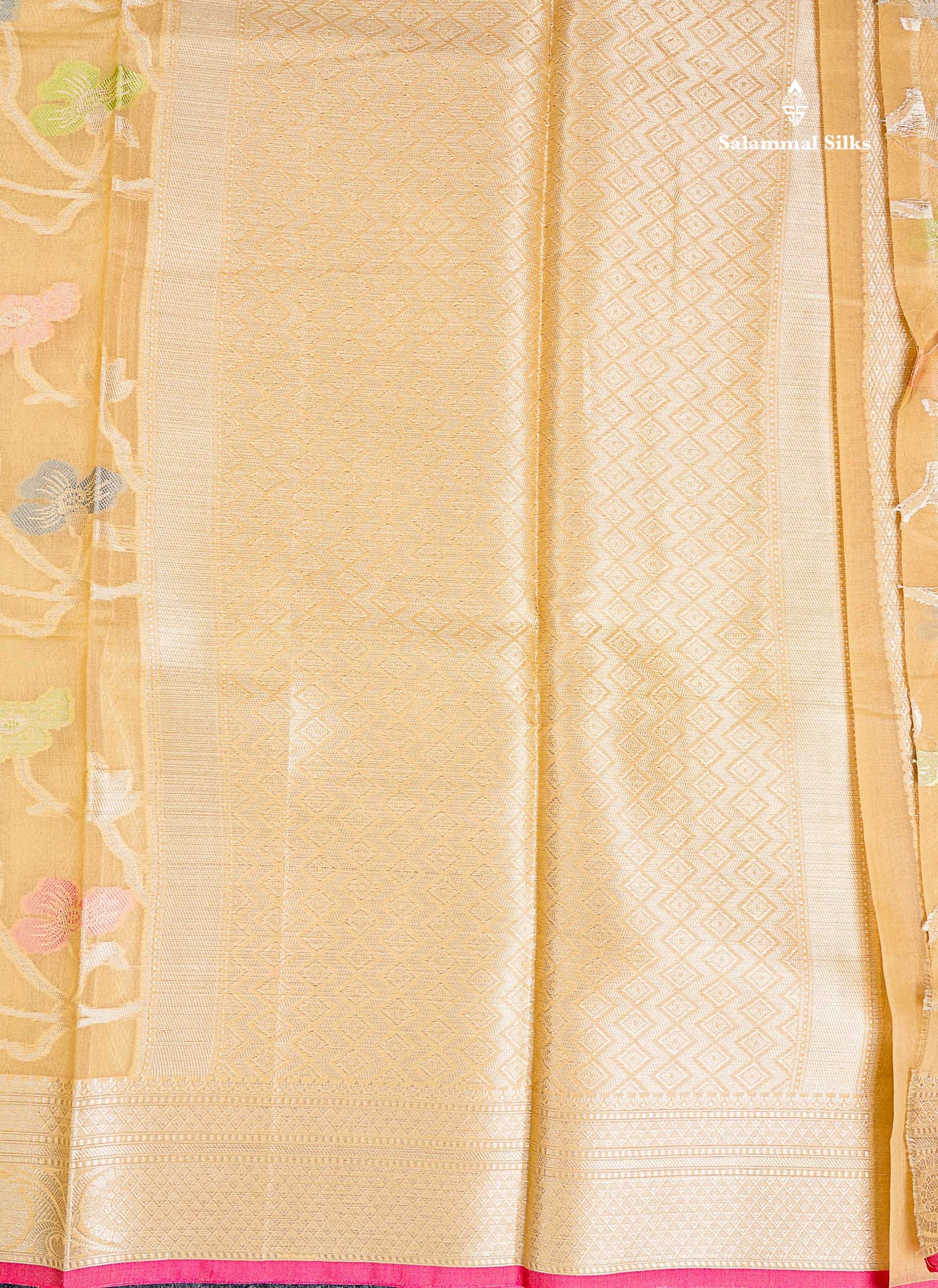 Cotton Mix Saree - Sandal Meenakari Work Along With Fancy Border