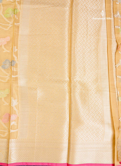 Cotton Mix Saree - Sandal Meenakari Work Along With Fancy Border