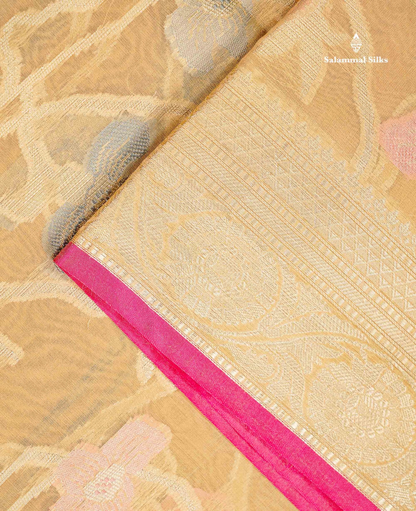 Cotton Mix Saree - Sandal Meenakari Work Along With Fancy Border