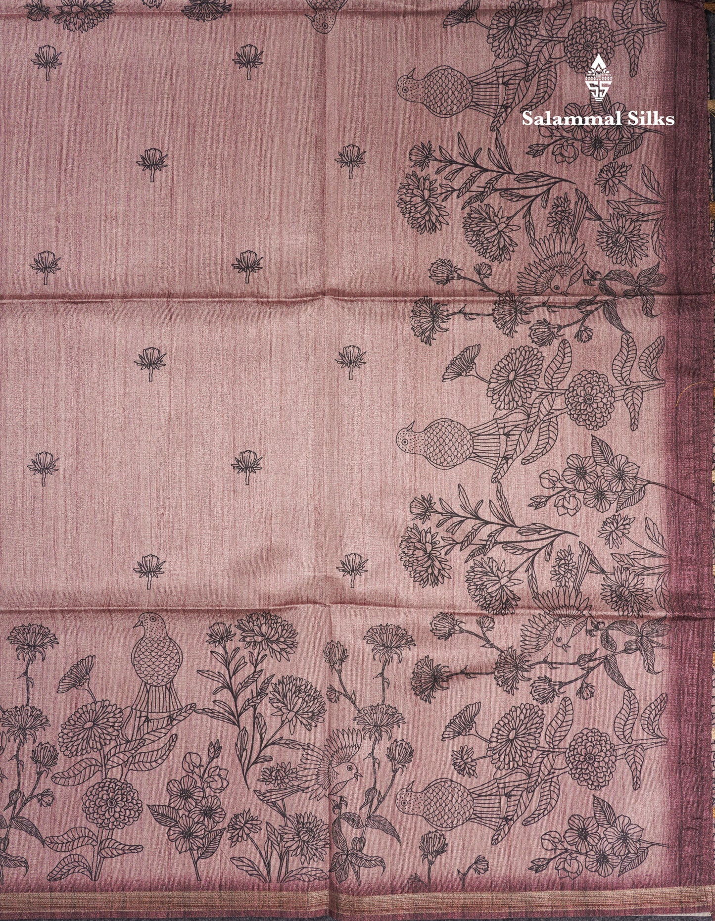 Light Purple Colour Semi Tussar Fancy Saree With Designer Blouse