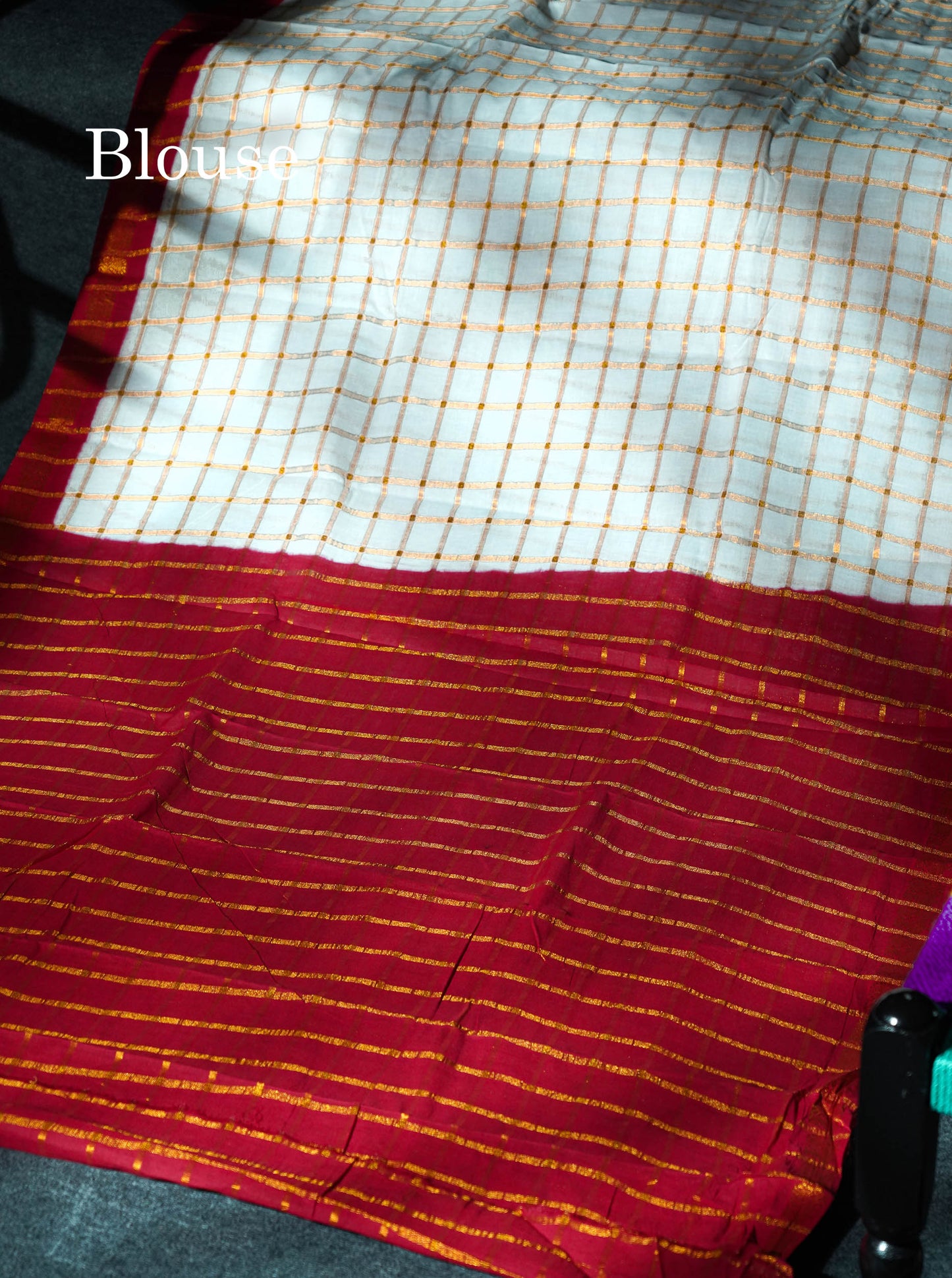 Beautiful Orange Zari Checks Sungudi Cotton Saree With Contrast Sea Blue Traditional Border