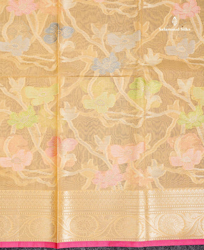 Cotton Mix Saree - Sandal Meenakari Work Along With Fancy Border