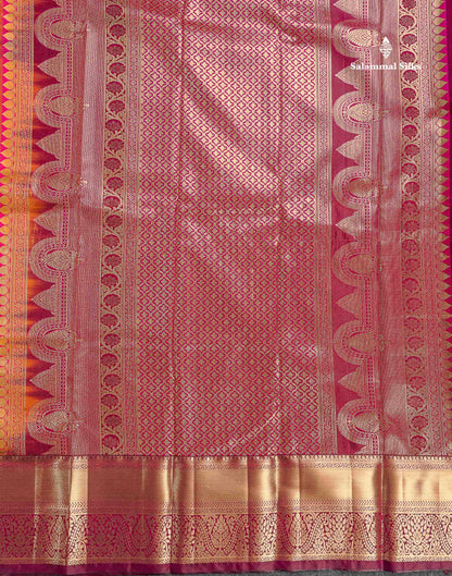 Semi Silk Saree - Beige Colour Body With Contrast Orange Traditional Evening Morning Border