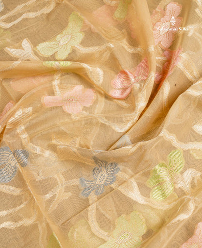 Cotton Mix Saree - Sandal Meenakari Work Along With Fancy Border