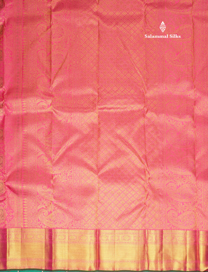 Beautiful Pink Bridal Pure Kanjivaram Silk Saree With Meenakari Work