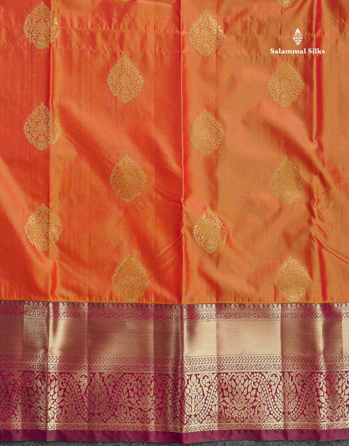 Semi Silk Saree - Beige Colour Body With Contrast Orange Traditional Evening Morning Border