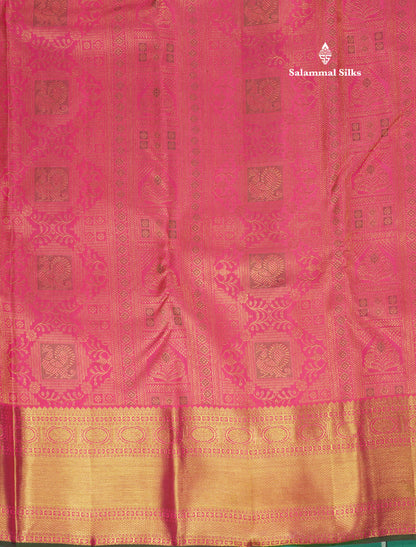Beautiful Pink Bridal Pure Kanjivaram Silk Saree With Meenakari Work