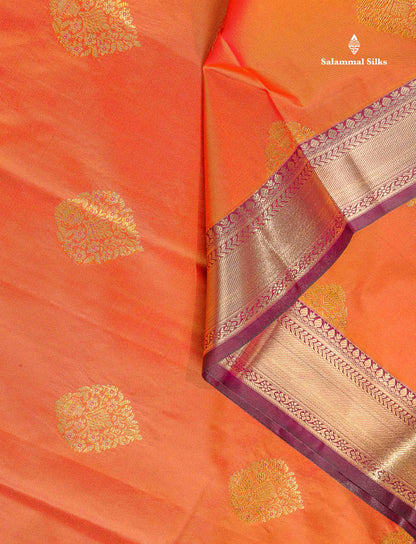 Semi Silk Saree - Beige Colour Body With Contrast Orange Traditional Evening Morning Border