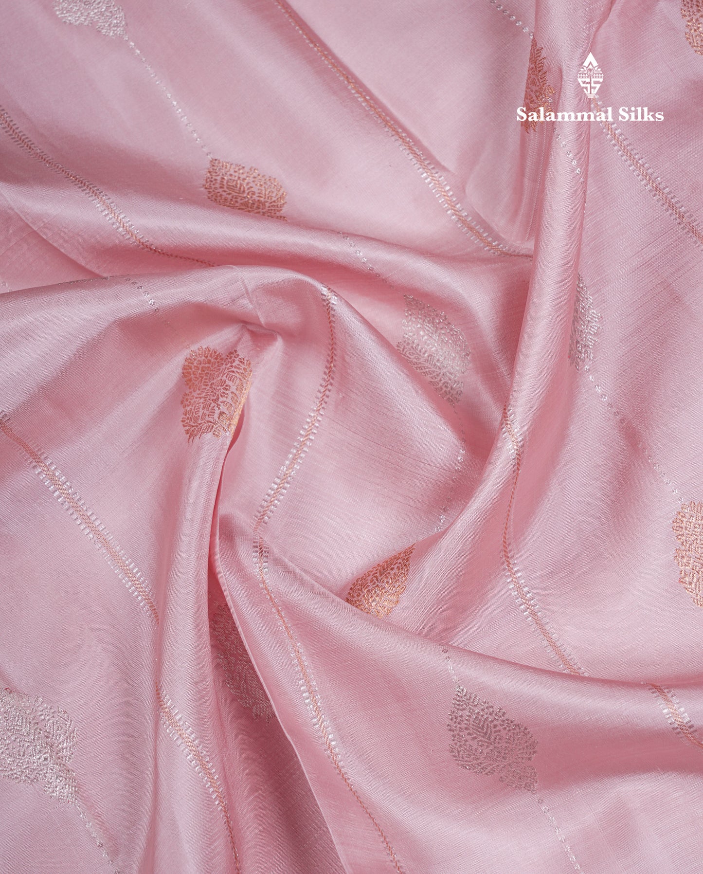 Beautiful Light Peach Fancy Pure Kanjivaram Silk Saree With Contrast Dark Maroon Blouse