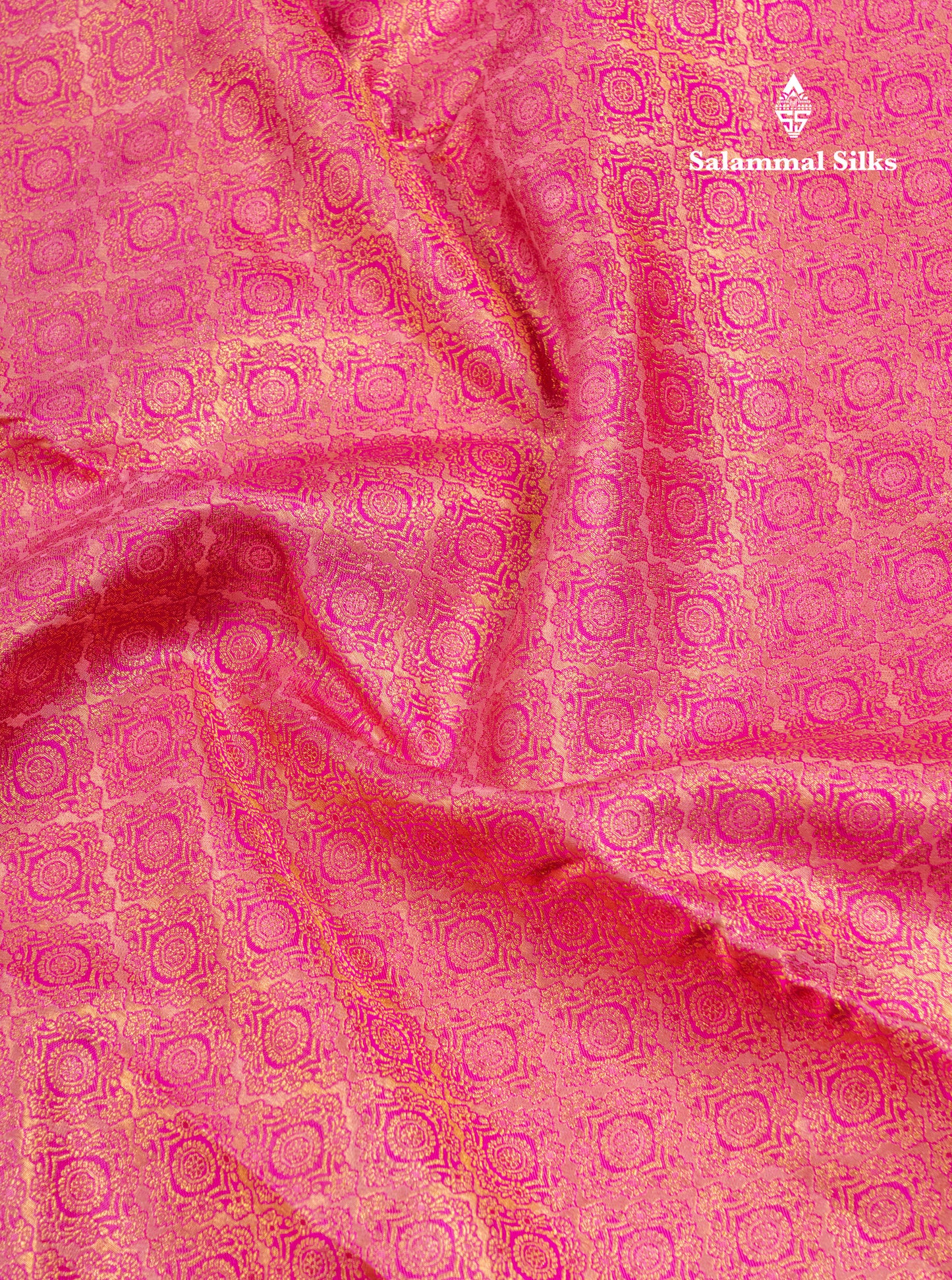 Onion Pink Bridal Pure Kanjivaram Silk Saree With Contrast Pink Traditional Border