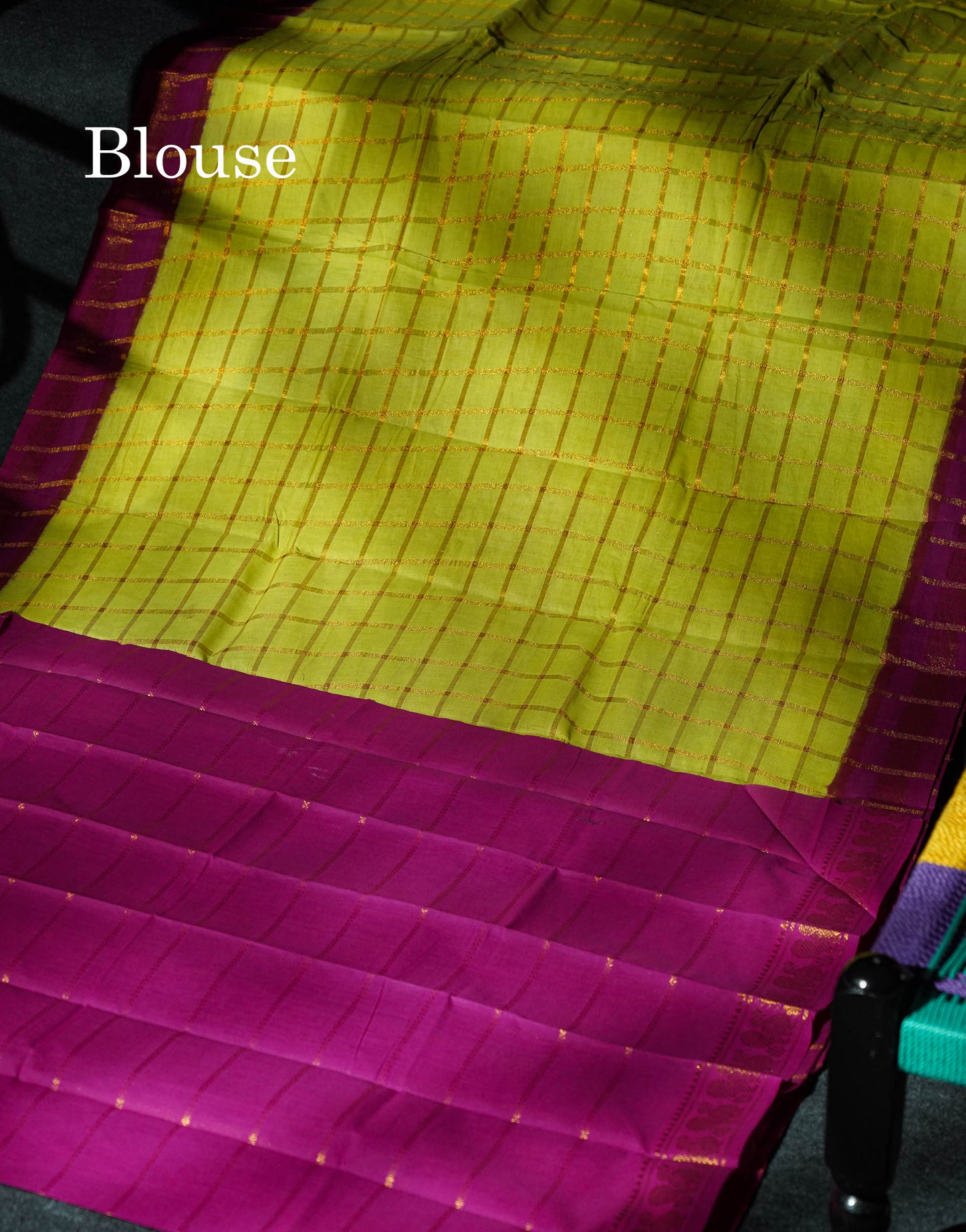 Beautiful Orange Zari Checks Sungudi Cotton Saree With Contrast Sea Blue Traditional Border