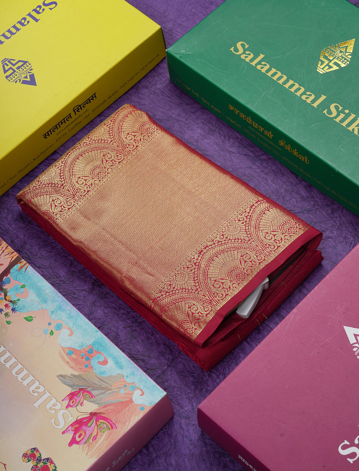 Beautiful Rani Pink Pure Kanjivaram Silk Saree With Traditional Evening Morning Border
