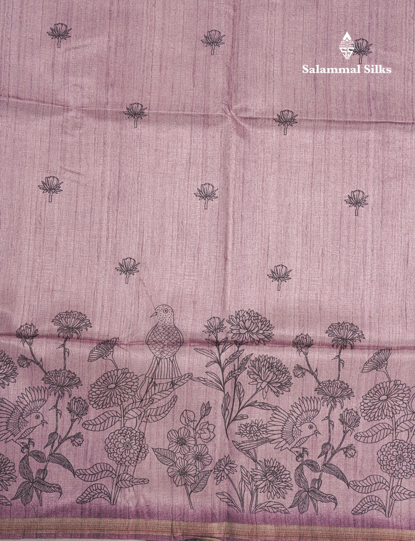 Light Purple Colour Semi Tussar Fancy Saree With Designer Blouse