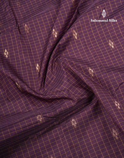 Mustard Yellow Checks With Butta Light Weight Semi Silk Saree With Small Border