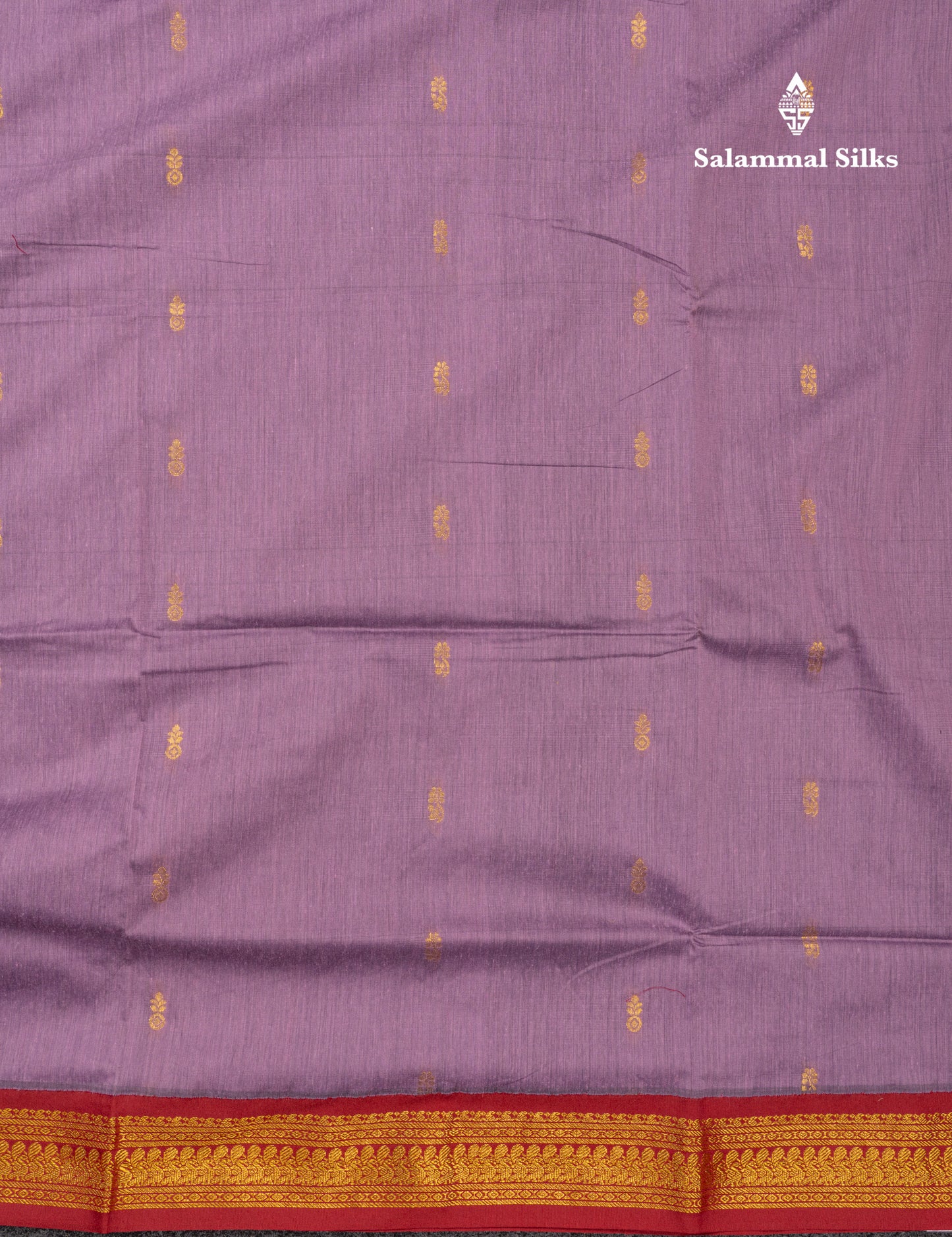 Lavender Kalyani Cotton Saree With Contrast Dark Maroon Blouse