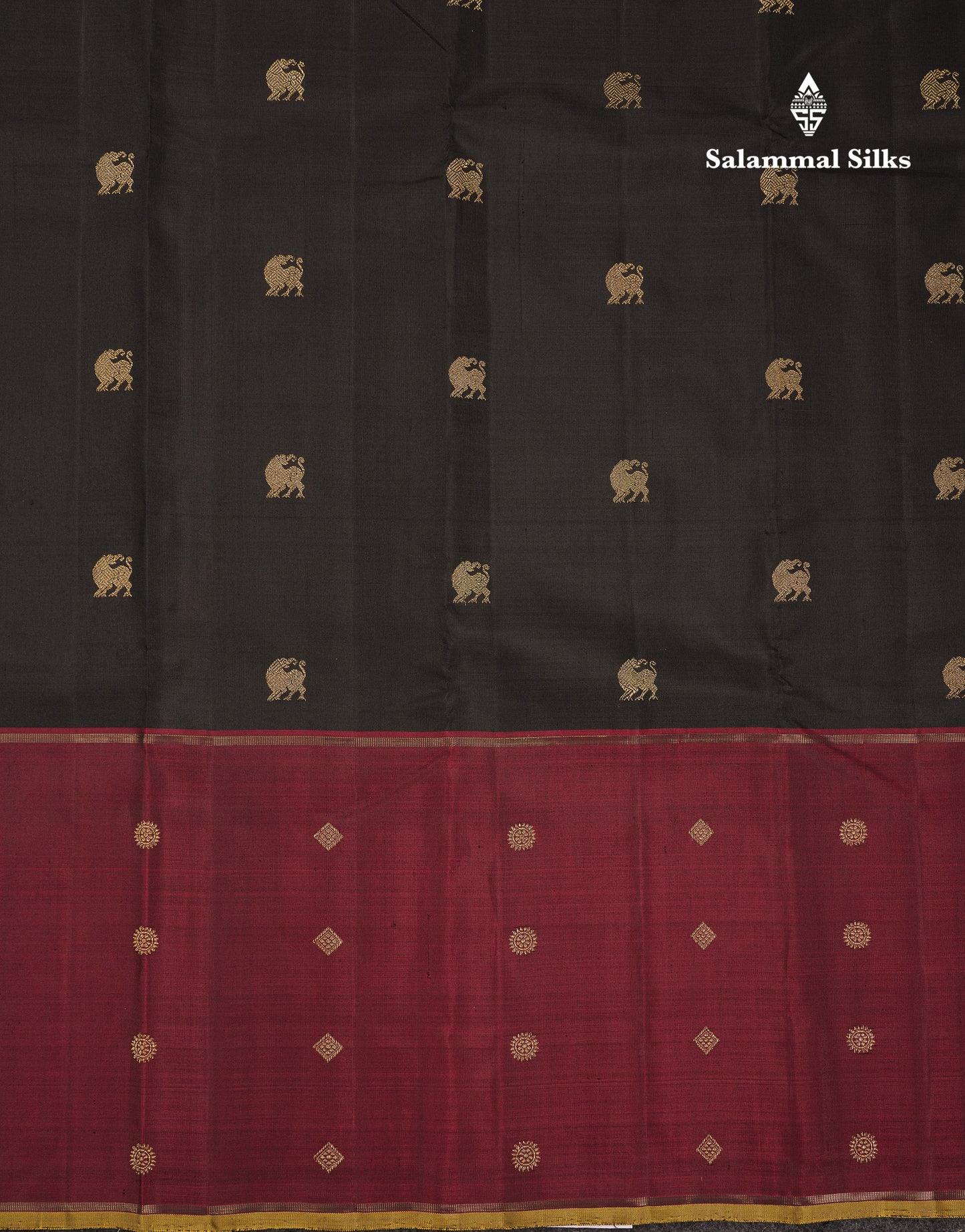 Beautiful Black Pure Kanjivaram Silk Saree Pure Zari With Traditional Ganga Jamuna Long Border