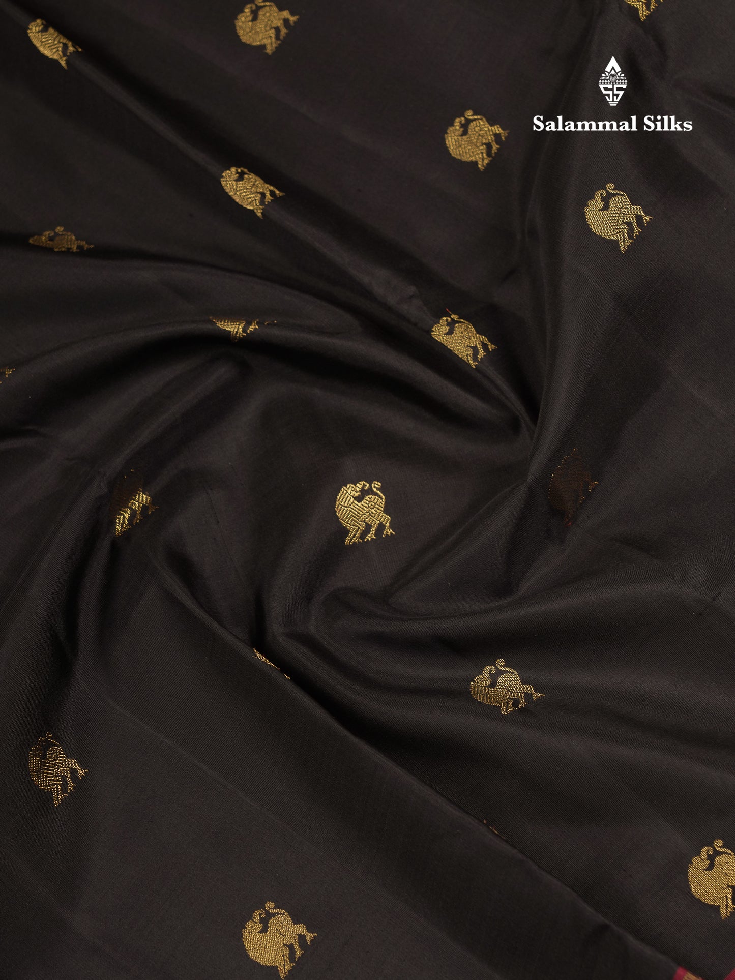 Beautiful Black Pure Kanjivaram Silk Saree Pure Zari With Traditional Ganga Jamuna Long Border