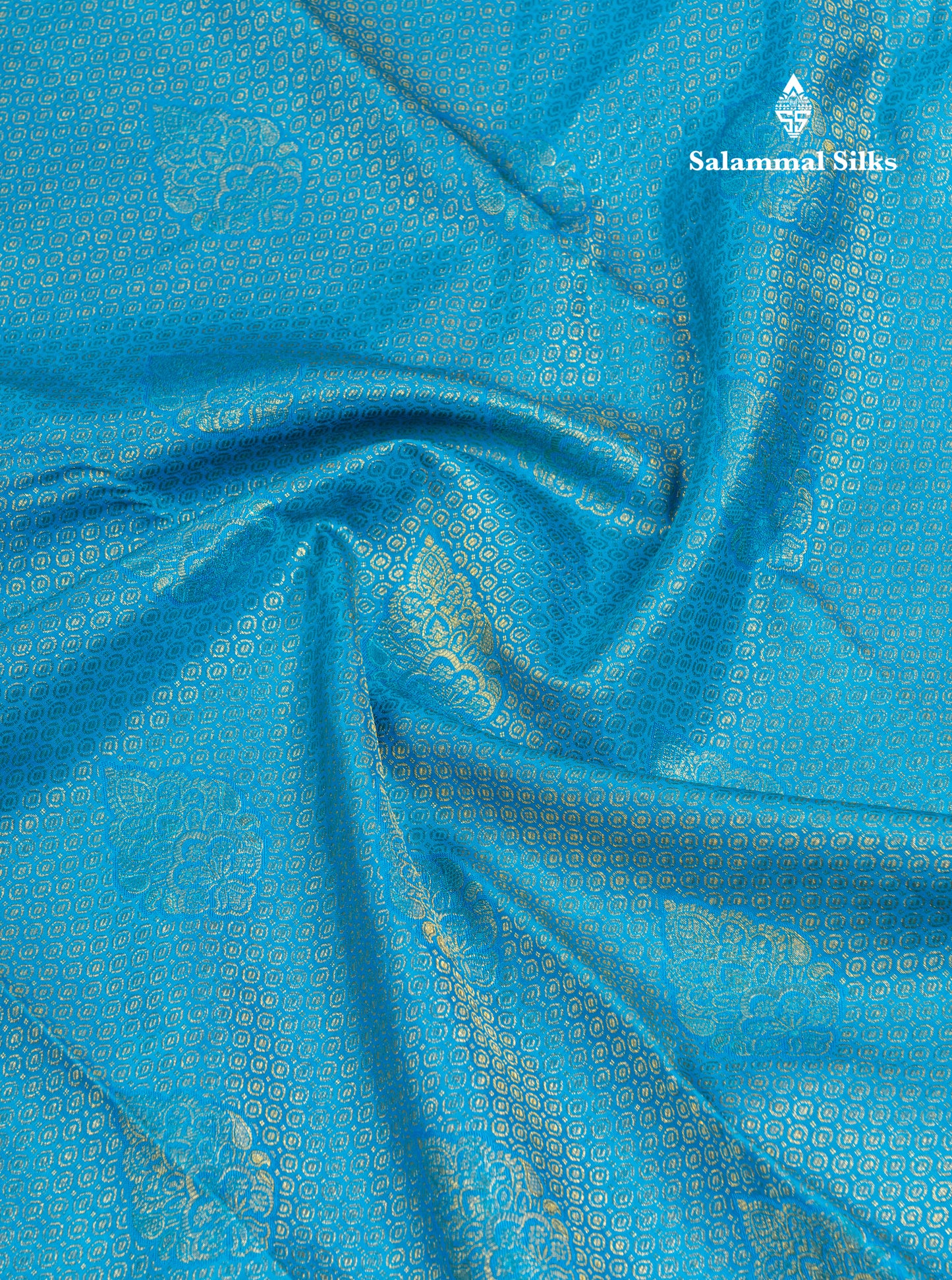 Sky Blue Bridal Pure Kanjivaram Silk Saree With Traditional Border