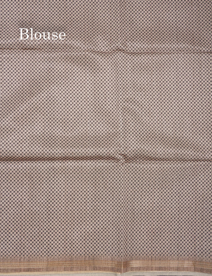 Sandal Colour Semi Tussar Fancy Saree With Designer Blouse