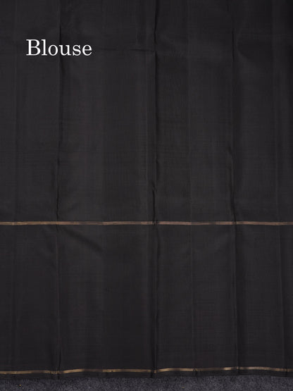 Beautiful Black Pure Kanjivaram Silk Saree Pure Zari With Traditional Ganga Jamuna Long Border