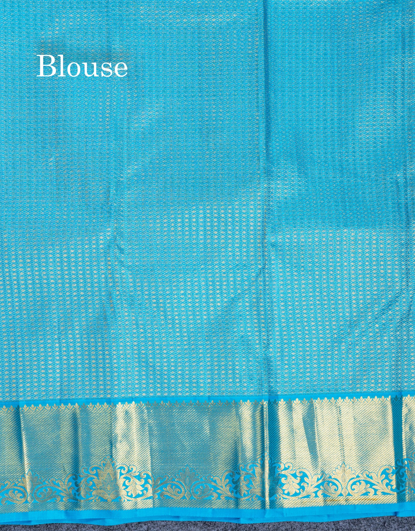 Sky Blue Bridal Pure Kanjivaram Silk Saree With Traditional Border