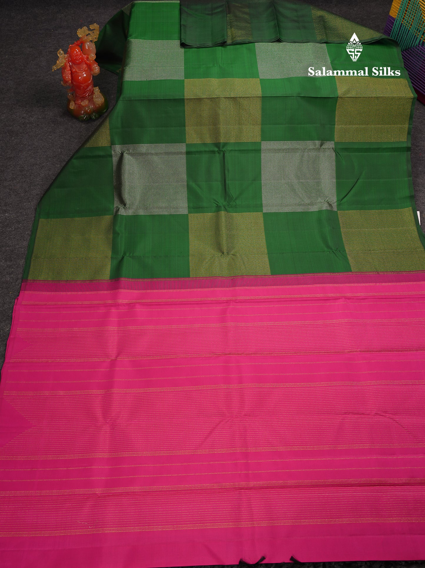 Beautiful Dark Maroon Silver & Gold Zari Fancy Pure Kanjivaram Silk Saree With Contrast Pink Blouse