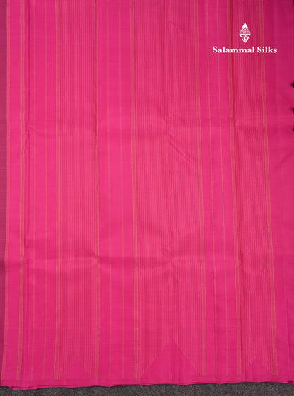 Beautiful Dark Maroon Silver & Gold Zari Fancy Pure Kanjivaram Silk Saree With Contrast Pink Blouse