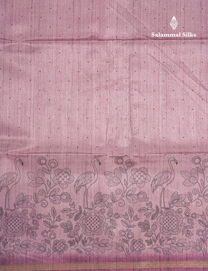 Sandal Colour Semi Tussar Fancy Saree With Designer Blouse