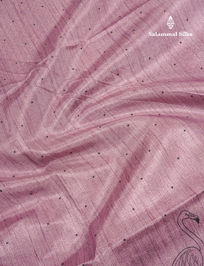 Sandal Colour Semi Tussar Fancy Saree With Designer Blouse