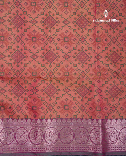 Beautiful Sea Blue Semi Soft Silk Saree With Contrast Light Purple Traditional Border