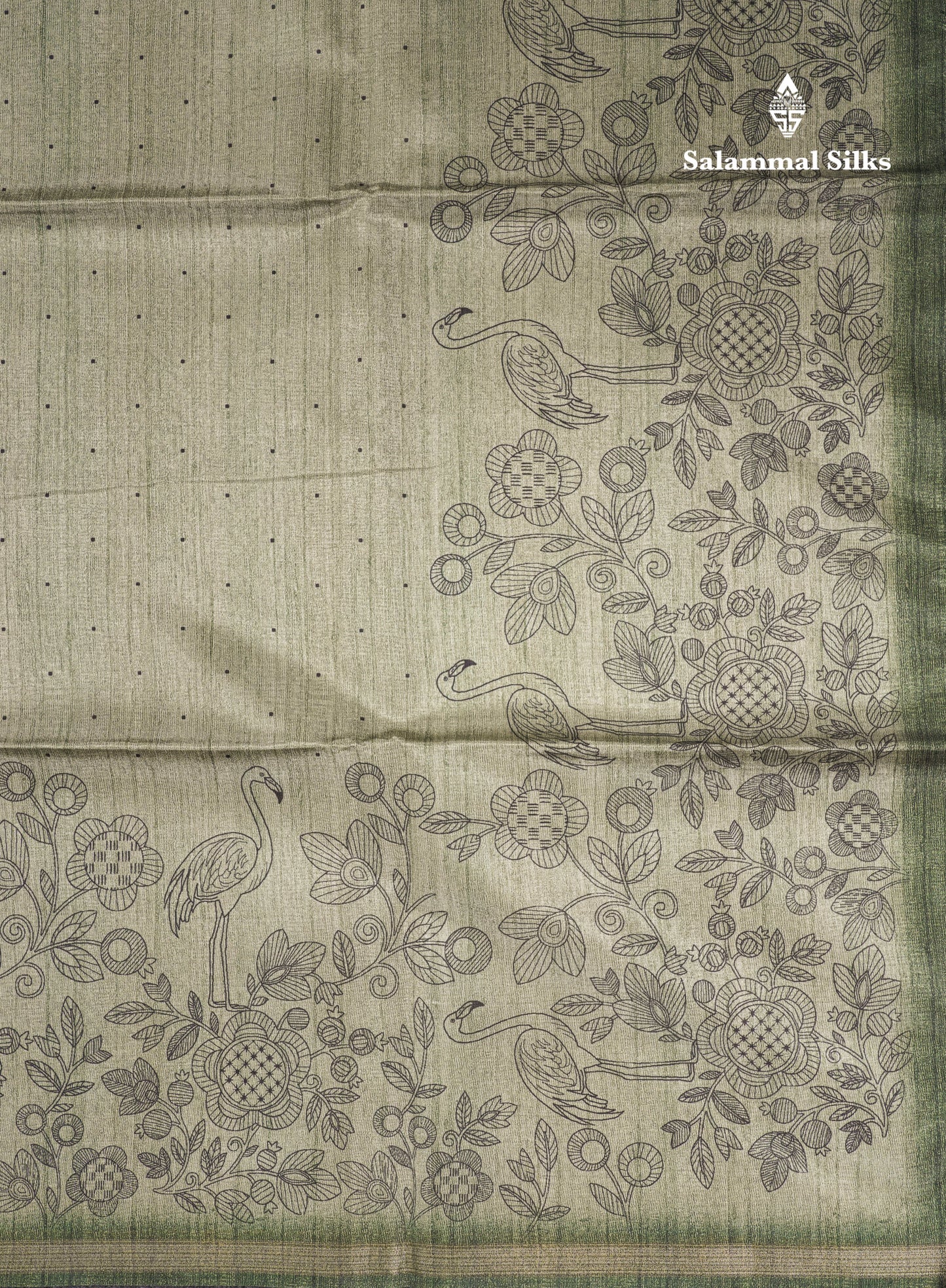 Sandal Colour Semi Tussar Fancy Saree With Designer Blouse