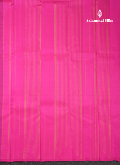 Beautiful Dark Maroon Silver & Gold Zari Fancy Pure Kanjivaram Silk Saree With Contrast Pink Blouse