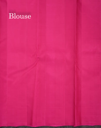Beautiful Dark Maroon Silver & Gold Zari Fancy Pure Kanjivaram Silk Saree With Contrast Pink Blouse