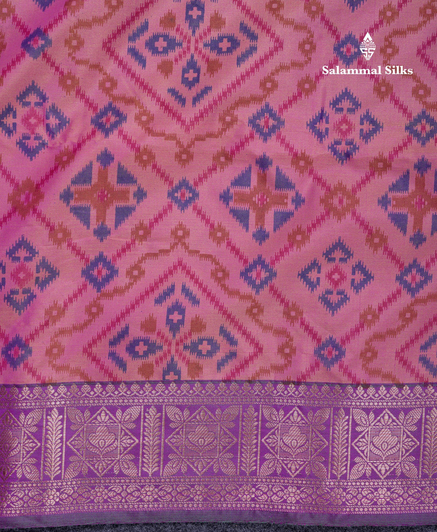 Beautiful Light Pink Semi Soft Silk Saree With Contrast Purple Fancy Border